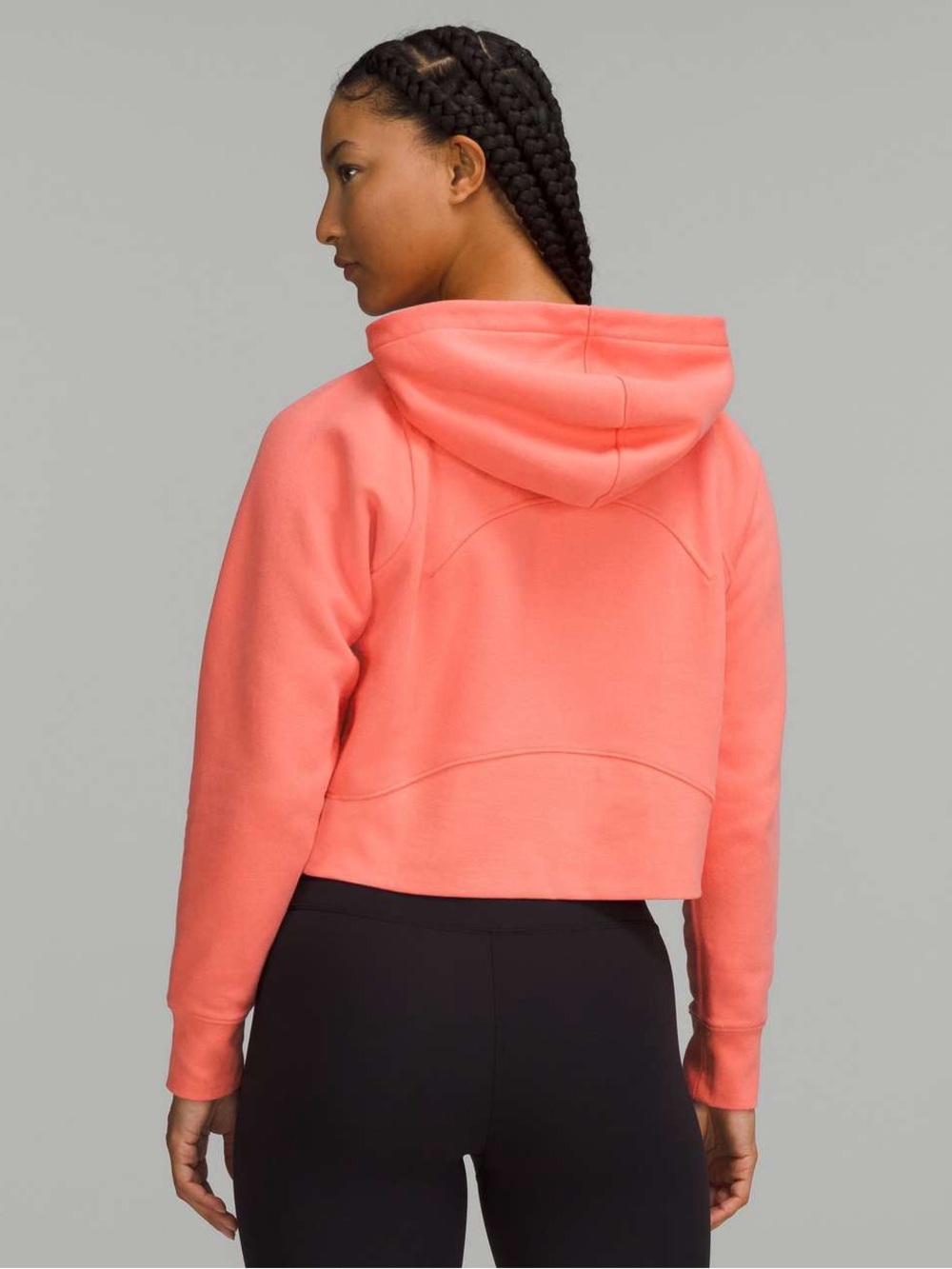Lululemon Scuba Cropped Pullover Hoodie Raspberry Cream Pink Sweatshirt Size 6 - Picture 2 of 9
